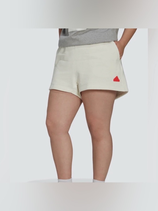 adidas Pants - NWT [Adidas] Ps Fleece Drawstring Sweatshorts In Off White Women’s Plus Size 3X